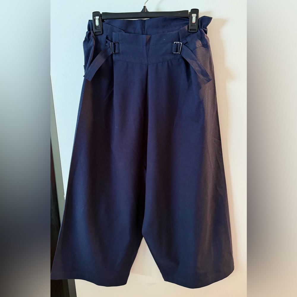 Issey Miyake Cauliflower Blue Cropped Pants - One Size